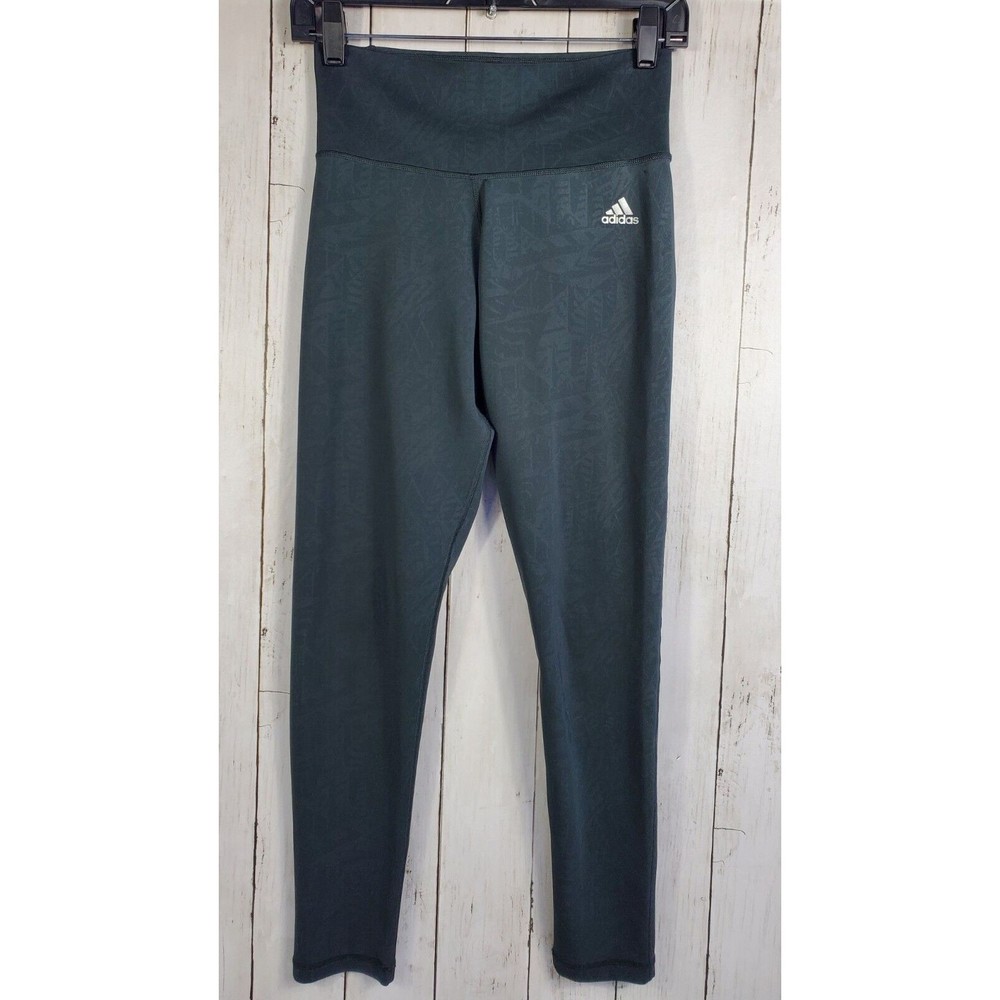 Adidas Climalite Floral Print Women's Size Small Charcoal Grey Athletic Running